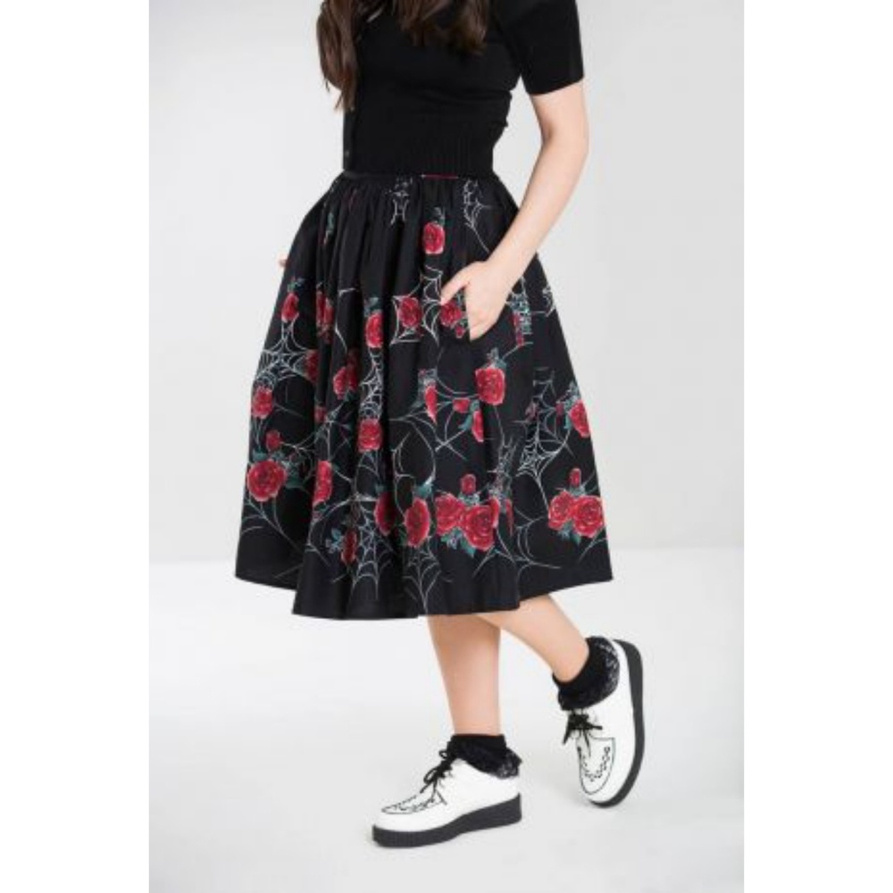 💰SOLD💰Hell Bunny Retro rose web 50s skirt